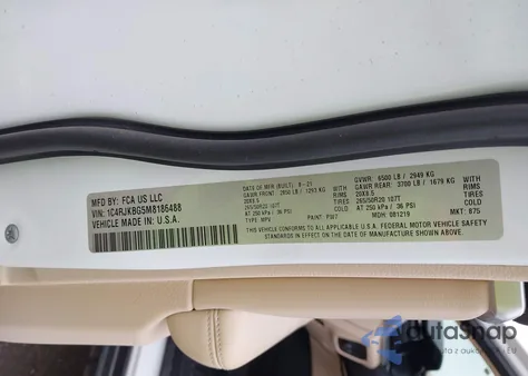 2021 Jeep Grand Cherokee L Limited 4X4 из США, поврежденный, VIN 1C4RJKBG5M8186488